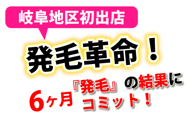 岐阜地区初出店　発毛革命！　６ヶ月『発毛』の結果にコミット！