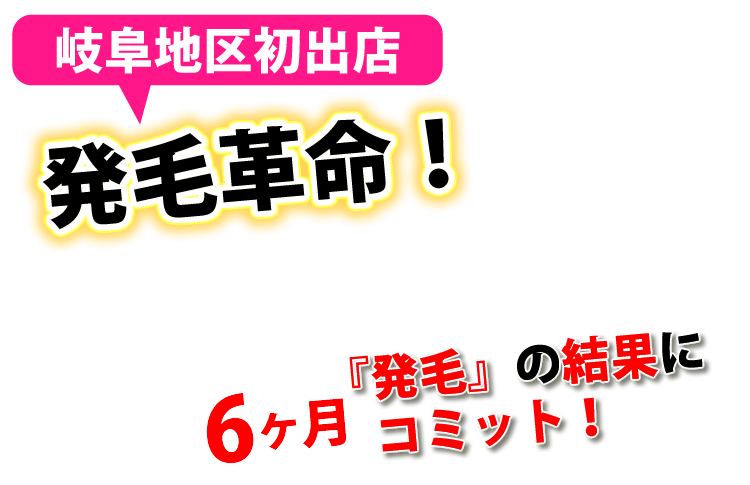 岐阜地区初出店　発毛革命！　６ヶ月『発毛』の結果にコミット！